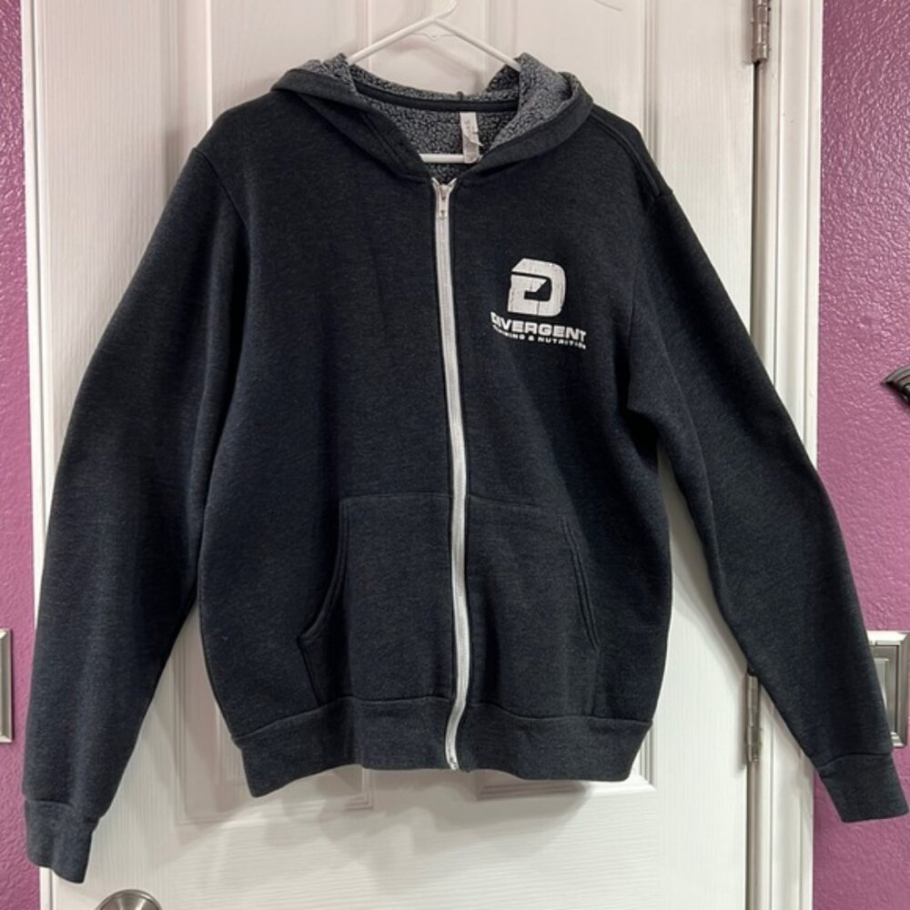 Dark gray zip up hoodie